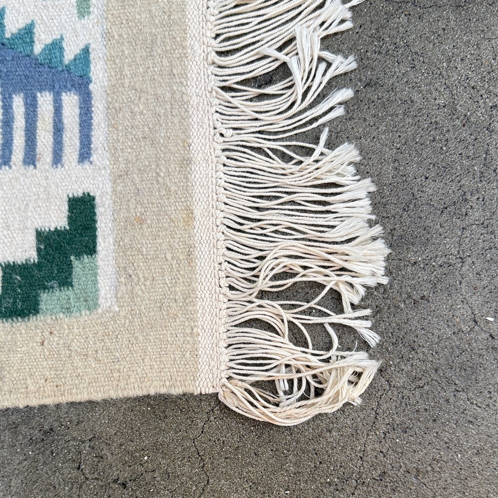Tunisian Colorful Geometric Pattern Rug - Picture 4 of 10